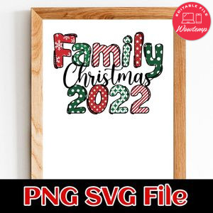Family Christmas PNG SVG file template