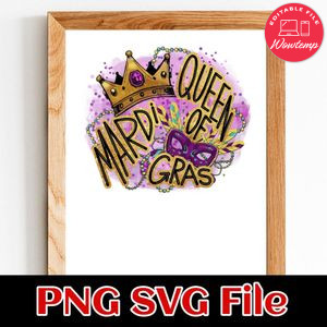Queen of mardi grass PNG file template