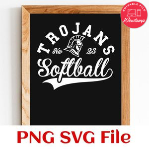Trojans Softball Team SVG Customizable
