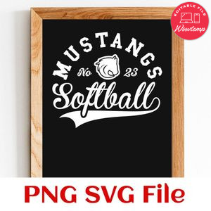 Mustangs Softball Team SVG Customizable