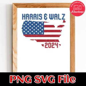 Harris And Walz 2024 Election SVG PNG Customizable Instant Download