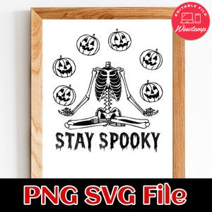 Stay Spooky Halloween Skeleton SVG PNG design template