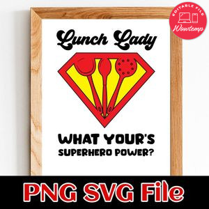 Lunch Lady Superhero PNG SVG file template