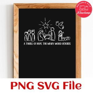 A Thrill of Hope Nativity PNG file template