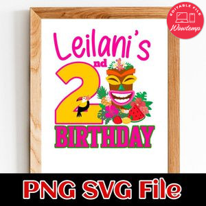 Birthday Luau SVG PNG design template