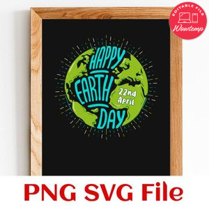 Happy Earth Day PNG SVG design template