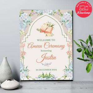 Ameen ceremony Welcome Sign Customizable Template Instant Download