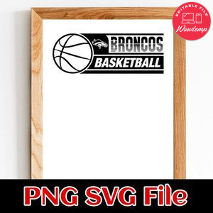 Broncos Basketball SVG design template