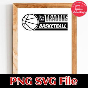 Dragons Basketball SVG design template