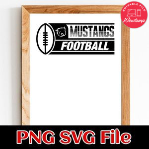 Mustangs Football SVG design template