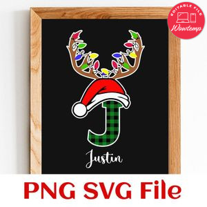 Merry Christmas Custom Name PNG SVG file template