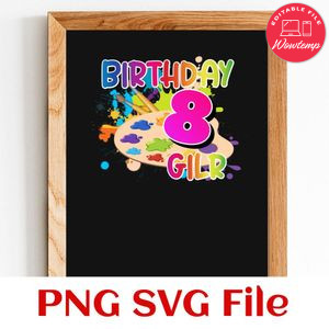 Art Birthday Girl Customer Request PNG file template