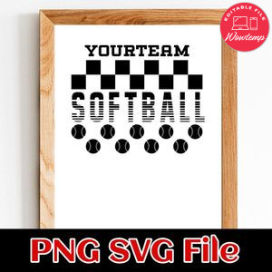 Softball Team Banner SVG design template