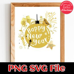 Happy New Year 2025 Customer Request PNG file template