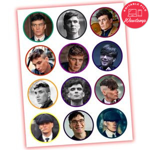 Cillian Murphy Cupcake Toppers Template Printable Instant Download