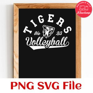 Tigers Volleyball Team SVG Customizable
