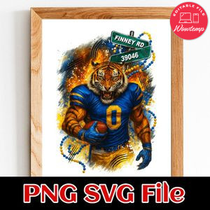 Tiger football player Customer Request PNG file template