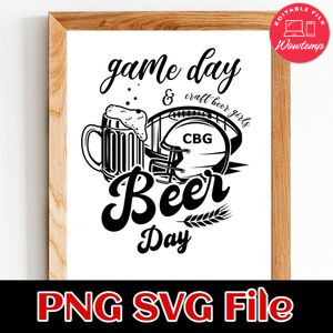 Beer Day Game Day PNG SVG file template