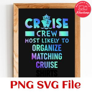 Cruise crew PNG design template
