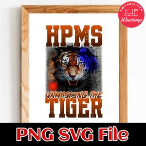HPMS unmasking the tiger PNG design template