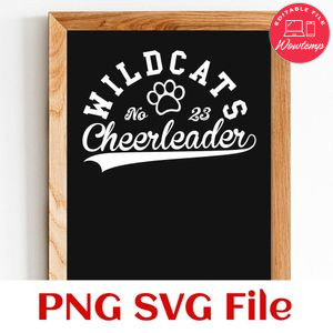 Wildcats Cheerleader Team SVG Customizable