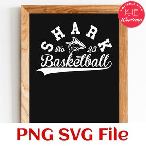 Sharks Basketball Team SVG Customizable