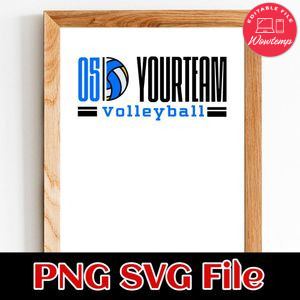 Volleyball Team Sign SVG design template