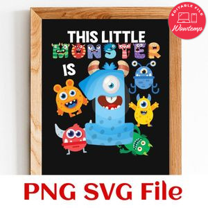 This little monster is 1 Customer Request PNG file template