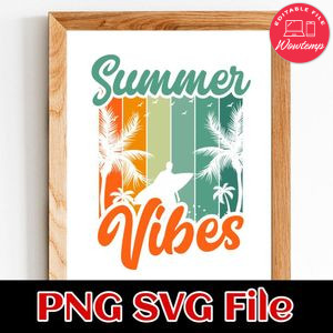 Summer vibes PNG SVG design template