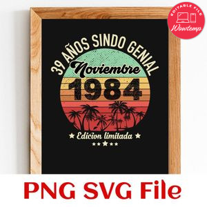 Vintage 1984 Man Myth Legend 38 Years PNG design template