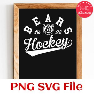 Bears Hockey Team SVG Customizable