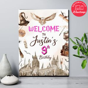 Harry Potter Birthday Welcome Sign Customizable Template Instant Download