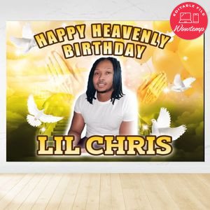 Birthday Backdrop Customer Request Customizable Instant Download