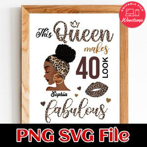 This queen makes 40 look fabulous PNG SVG file template