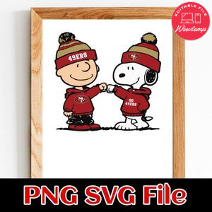 Charlie Brown And Snoopy San Francisco Football Go 49ers Customer Request PNG file template