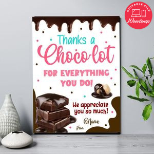 Thank you chocolate poster customizable template instant download