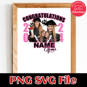 Congratulations name class of 2024 Customer Request PNG file template