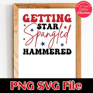Getting Star Spangled Hammered SVG PNG design template