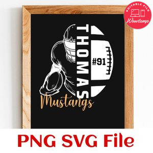 Personalized Football Name and Number Customer Request PNG file template