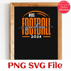 Football Custom Number and Team Name SVG design template