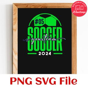 Soccer Custom Number and Team Name SVG design template