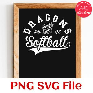 Dragons Softball Team SVG Customizable