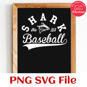 Sharks Baseball Team SVG Customizable