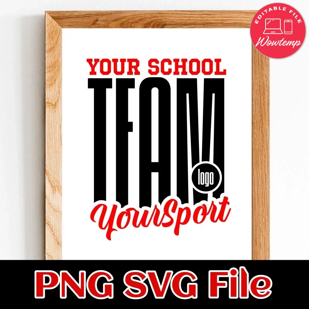 Custom Your school sport team Name SVG PNG | Wowtemp