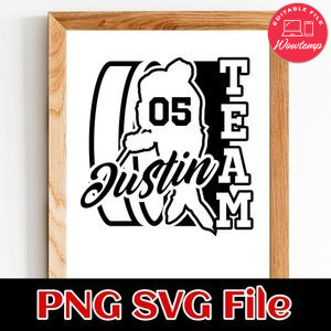 Hockey Custom Name Team Name and Number SVG design template