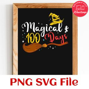 Magical 100 days PNG SVG file template