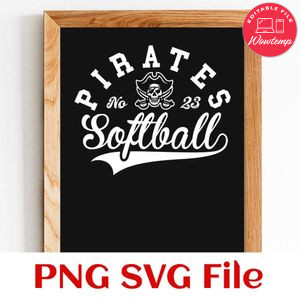 Pirates Softball Team SVG Customizable