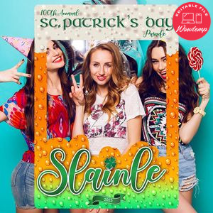 Patrick’s Day Photo Booth Props Customizable Template Instant Download