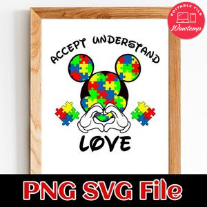 Mickey Autism PNG SVG design template