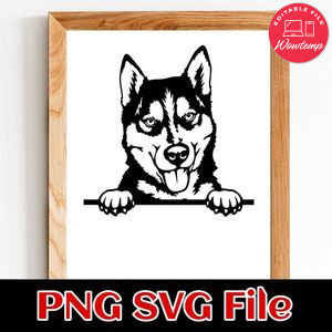 Siberian Husky PNG SVG file template